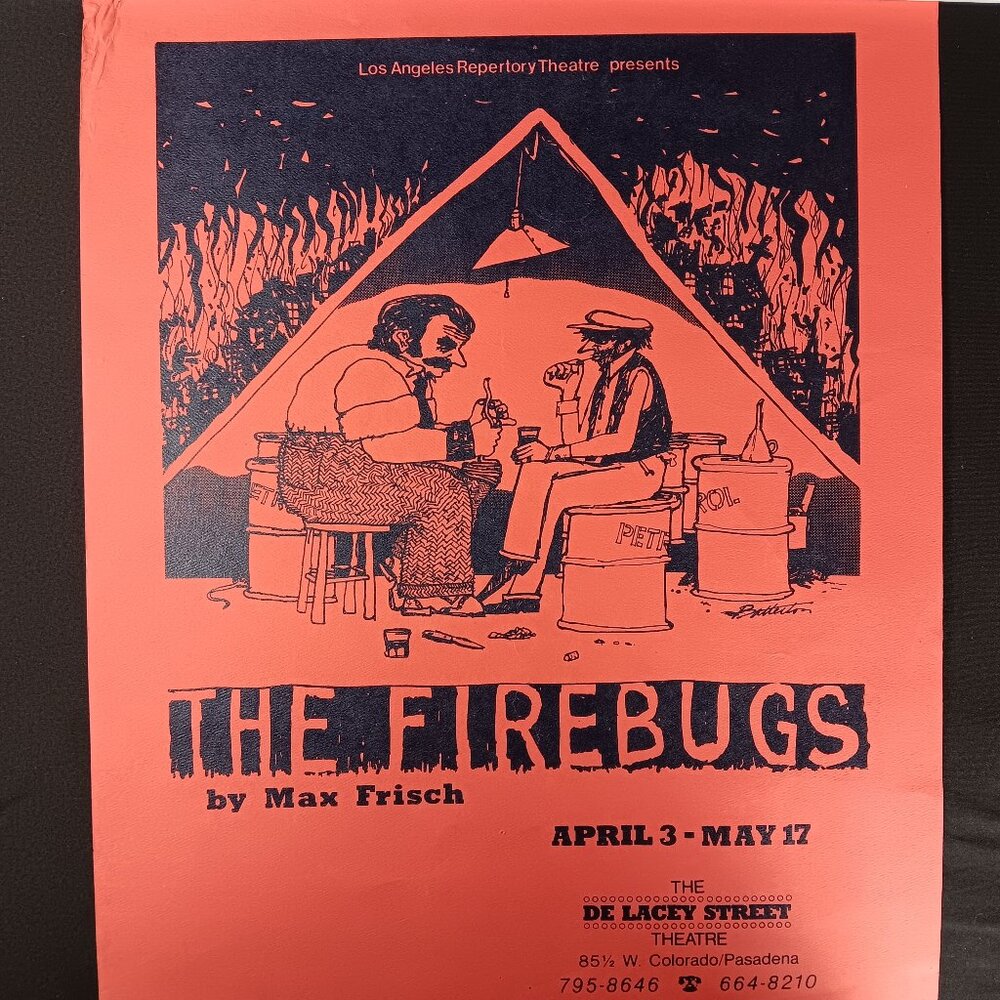 Vtg Firebugs Original Poster Los Angeles De Lacey St Theatre Advertisement 16x24